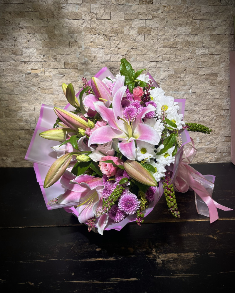 Soft Pembe Lilyum Buketi